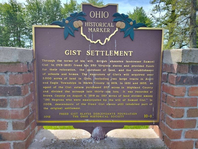 Gist Settlement side of marker image. Click for full size.