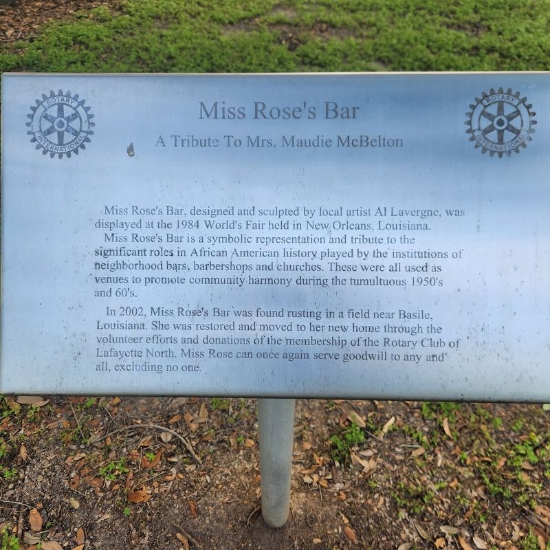 Miss Rose's Bar Marker. Click for full size. Miss Rose's Bar Marker image. Click for full size.