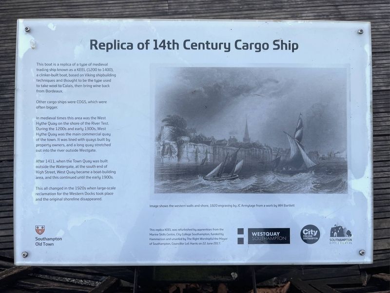 Replica of a 14th Century Cargo Ship Marker. Click for full size. Replica of a 14th Century Cargo Ship Marker image. Click for full size.