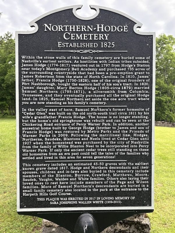Northern-Hodge Cemetery Marker image. Click for full size.