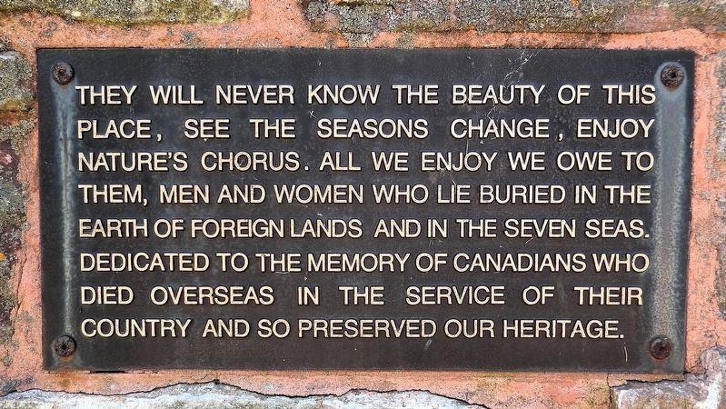 Canadian Veterans Memorial (<i>north side � English</i>) image. Click for full size.