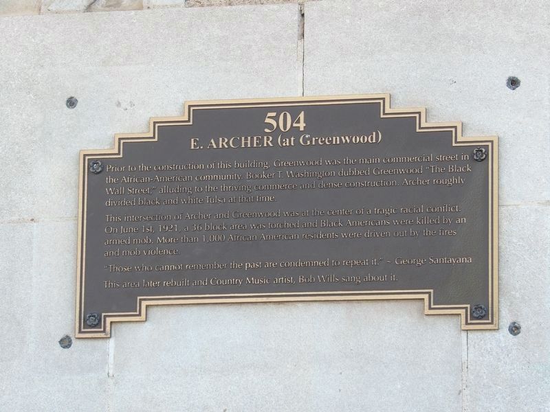 504 E. Archer (at Greenwood) Marker One. Click for full size. 504 E. Archer (at Greenwood) Marker One image. Click for full size.