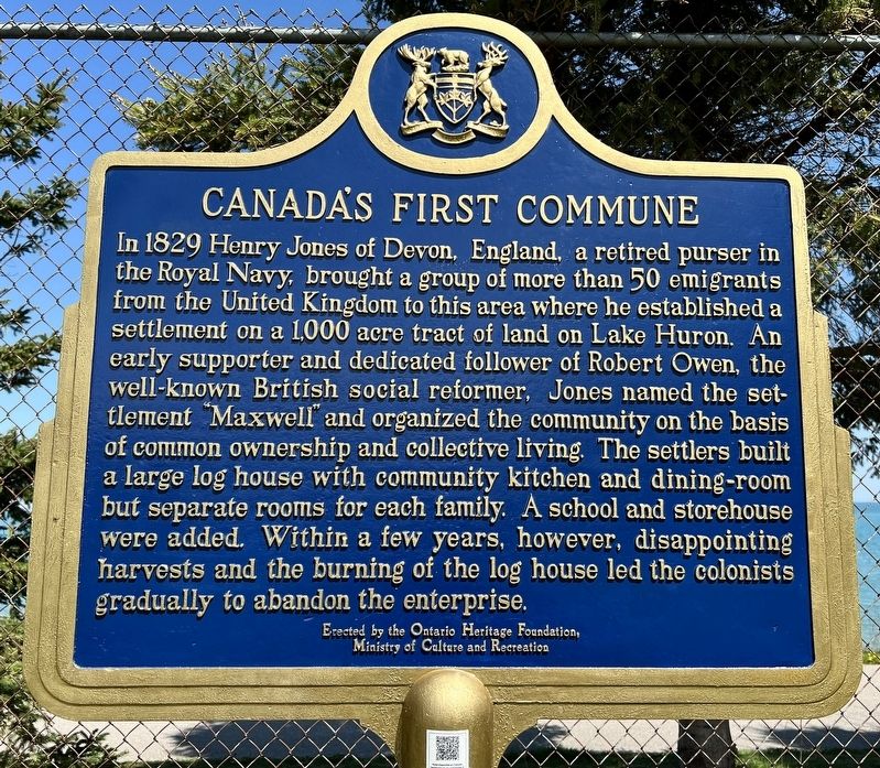 Canada’s First Commune Marker. Click for full size. Canada’s First Commune Marker image. Click for full size.
