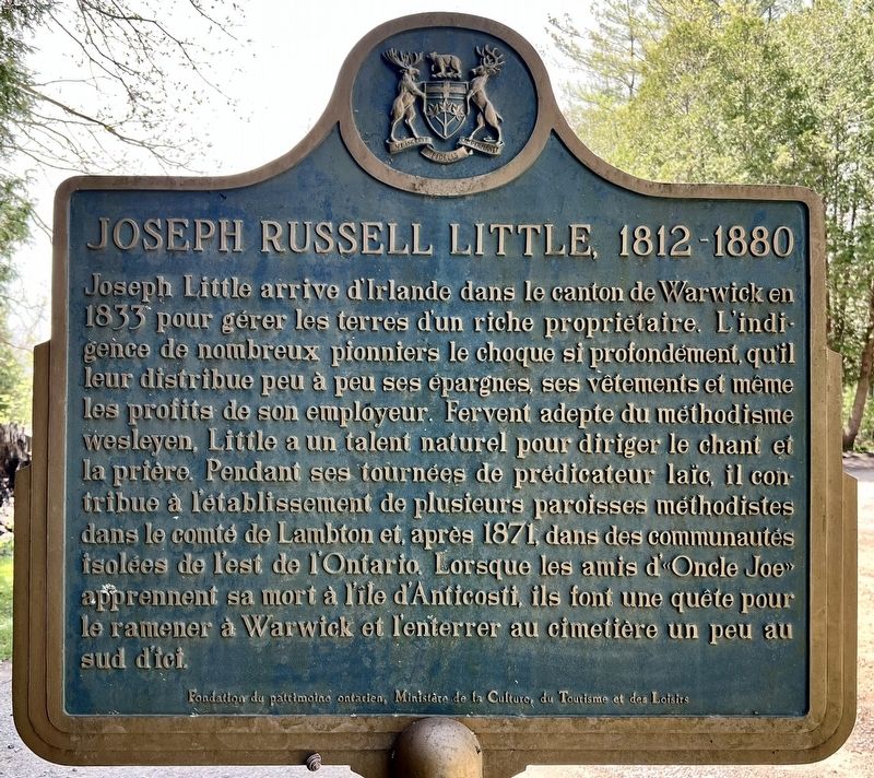 Joseph Russel Little 1812-1880 Marker (fran�ais) image. Click for full size.