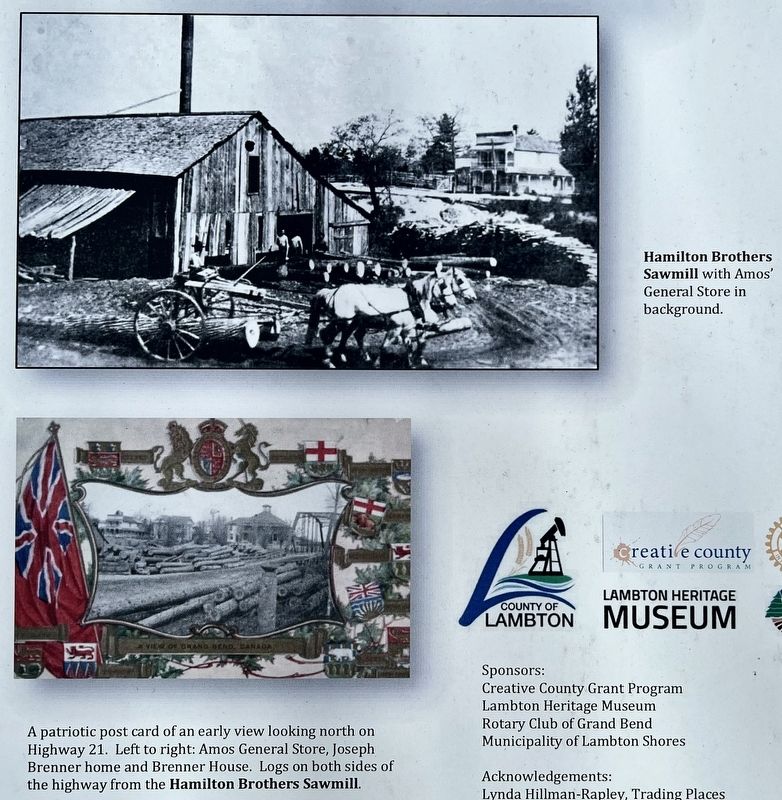 Grand Bend Early Enterprise marker photos and captions detail image. Click for full size.