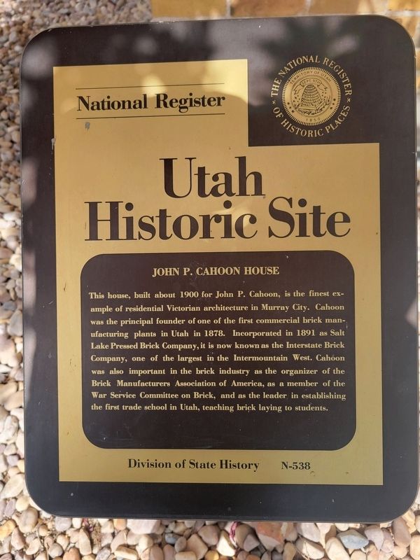John P. Cahoon House Marker image. Click for full size.
