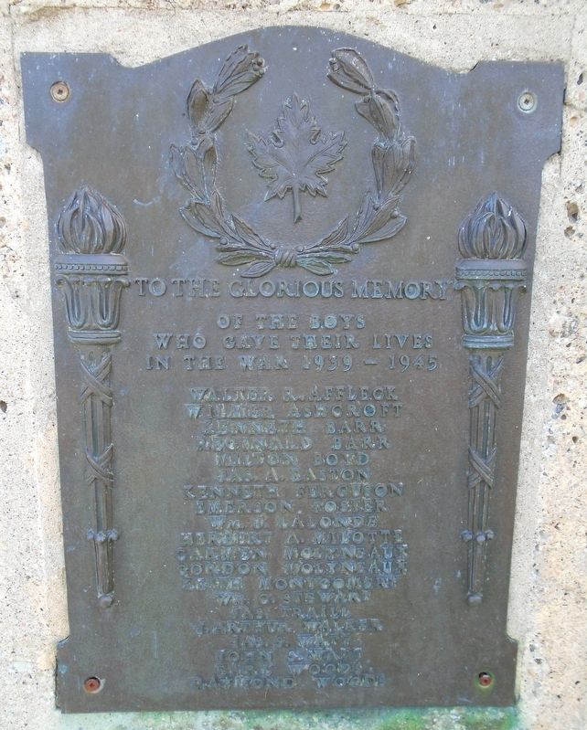 World Wars Memorial WWII Honoured Dead. Click for full size. World Wars Memorial WWII Honoured Dead image. Click for full size.