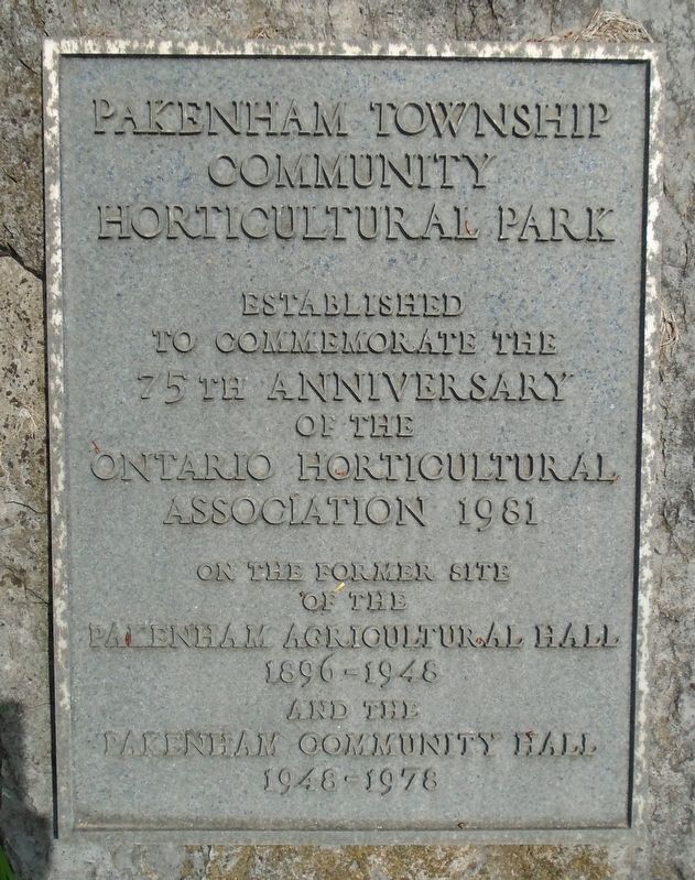 Pakenham Township Community Horticultural Park Marker. Click for full size. Pakenham Township Community Horticultural Park Marker image. Click for full size.