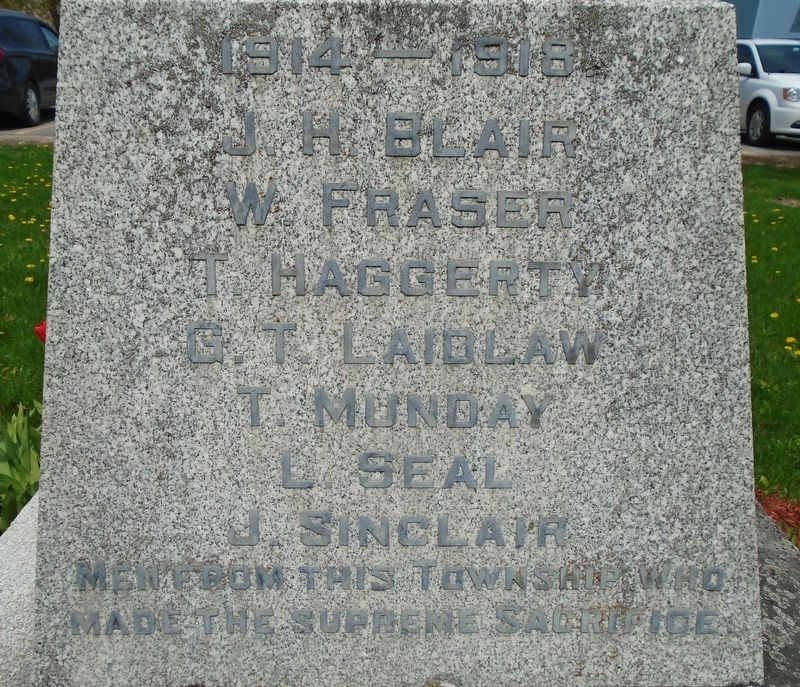 War Memorial WWI Honoured Dead. Click for full size. War Memorial WWI Honoured Dead image. Click for full size.