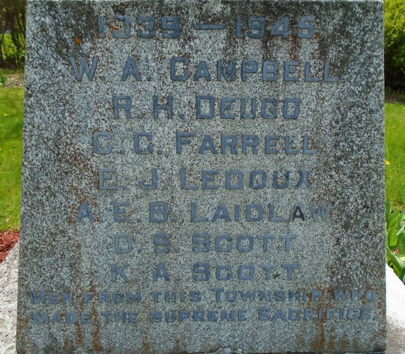 War Memorial WWII Honoured Dead. Click for full size. War Memorial WWII Honoured Dead image. Click for full size.