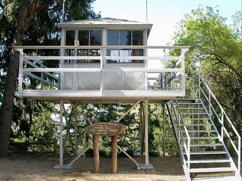 Castro Peak Fire Lookout Tower and Marker. Click for full size. Castro Peak Fire Lookout Tower and Marker image. Click for full size.
