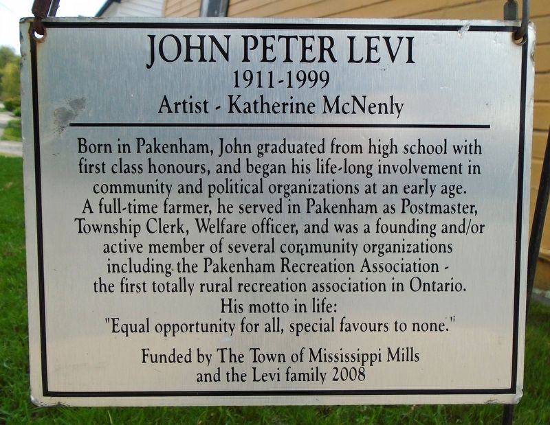 John Peter Levi Marker. Click for full size. John Peter Levi Marker image. Click for full size.