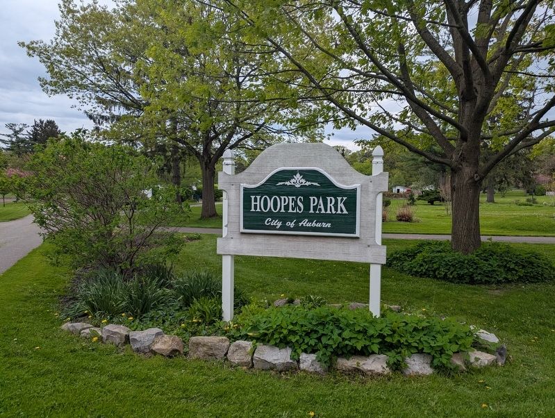 Hoopes Park sign within the park. Click for full size. Hoopes Park sign within the park image. Click for full size.