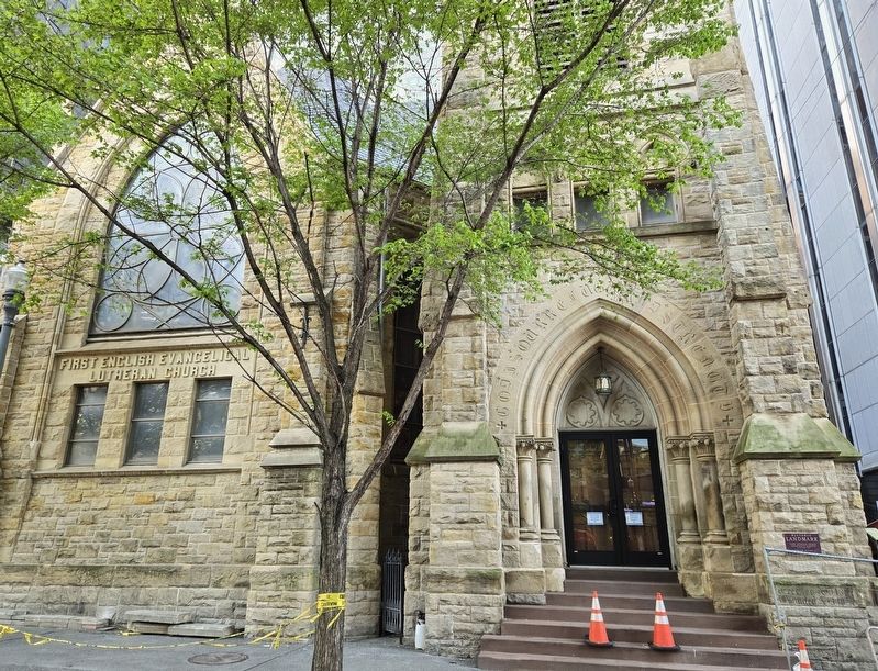 First English Evangelical Lutheran Church Marker image. Click for full size.