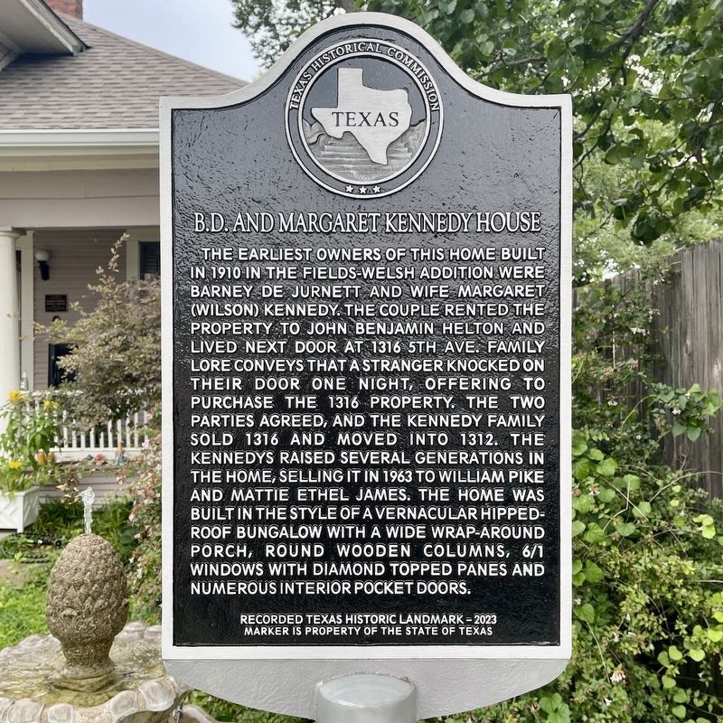 B. D. and Margaret Kennedy House Marker image. Click for full size.
