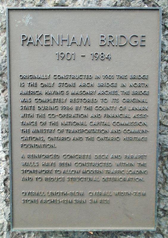 Pakenham Bridge and Restoration Marker. Click for full size. Pakenham Bridge and Restoration Marker image. Click for full size.