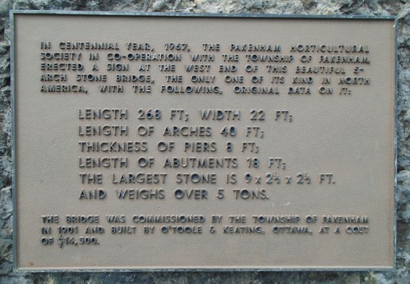 Pakenham Bridge and Restoration Marker. Click for full size. Pakenham Bridge and Restoration Marker image. Click for full size.