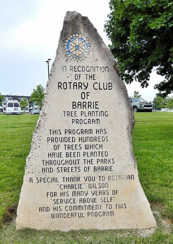 In Recognition of the Rotary Club of Barrie Tree Planting Program Marker image. Click for full size.