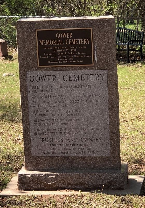 Gower Memorial Cemetery / Gower Cemetery Marker image. Click for full size.