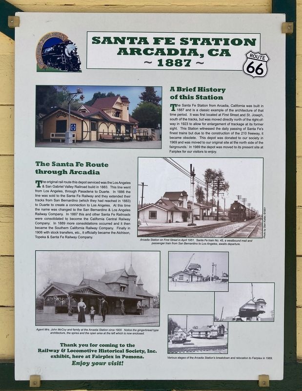 Santa Fe Station Marker image. Click for full size.