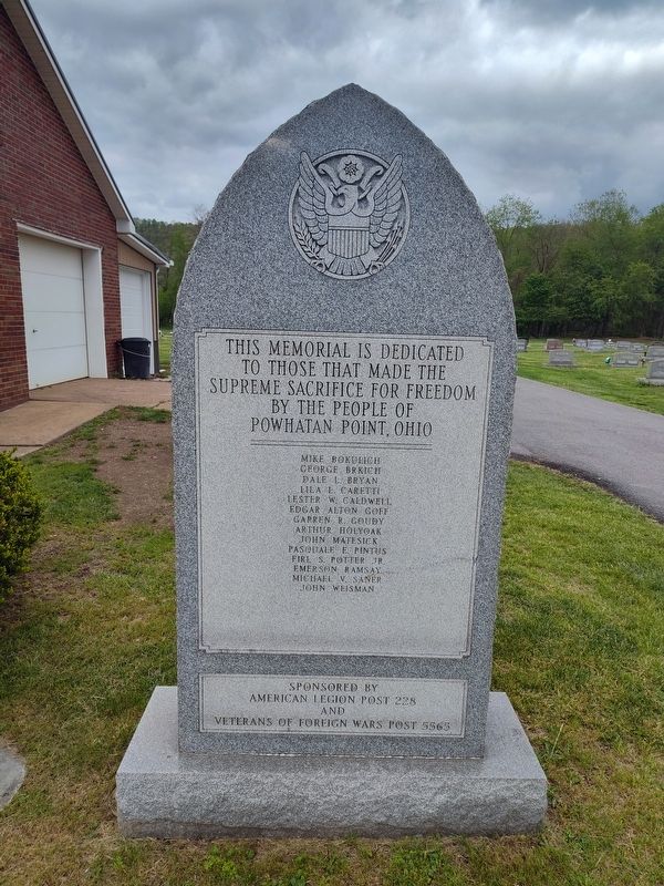 Powhatan Point Veterans Memorial Marker image. Click for full size.