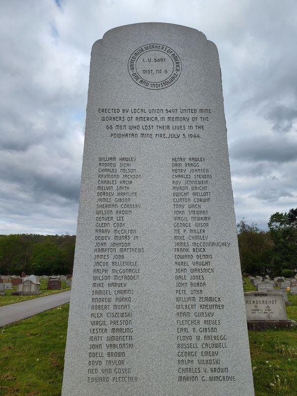 United Mine Workers Of America L.U. 5497 Dist, No 6 Marker image. Click for full size.