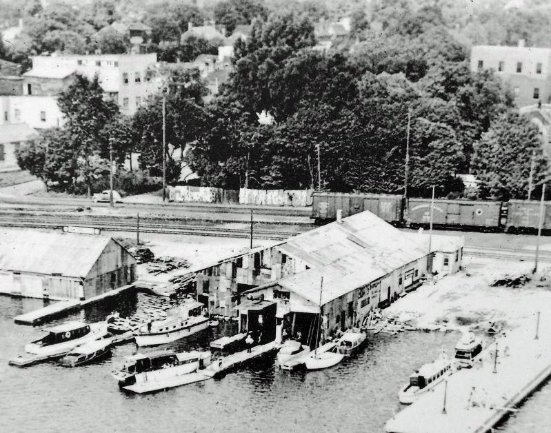 Marker detail: Delaney Boatworks by dock - Myer's boathouse at left image. Click for full size.