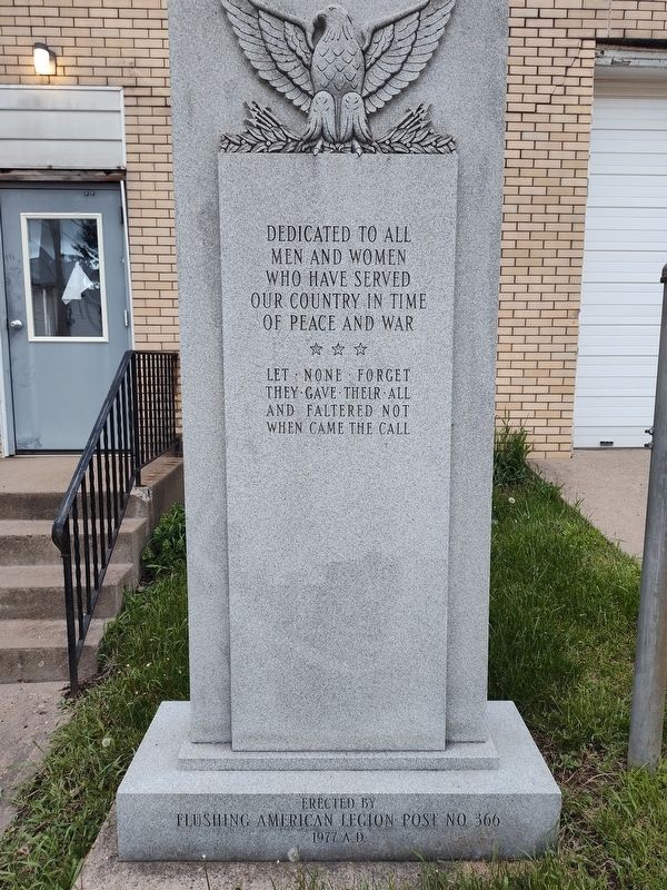 Flushing Veterans Memorial Marker image. Click for full size.