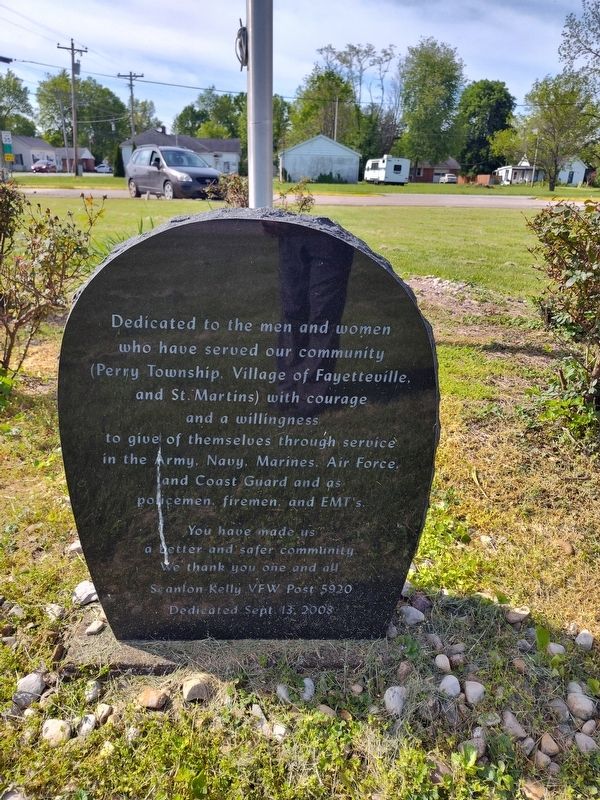 Fayetteville Veterans Memorial Marker. Click for full size. Fayetteville Veterans Memorial Marker image. Click for full size.
