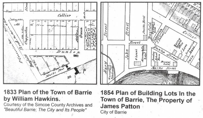 Marker detail: Barrie Town Plan & Building Lot Plan image. Click for full size.