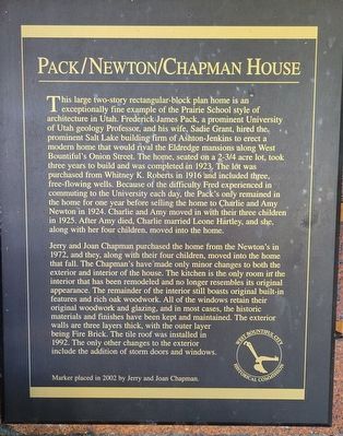Pack/Newton/Chapman House Marker. Click for full size. Pack/Newton/Chapman House Marker image. Click for full size.