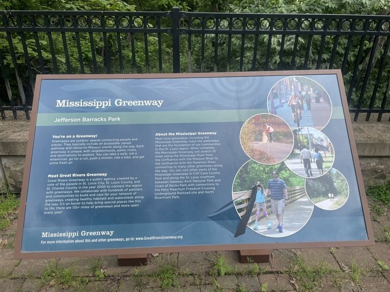 Mississippi Greenway - Jefferson Barracks Park. Click for full size. Mississippi Greenway - Jefferson Barracks Park image. Click for full size.
