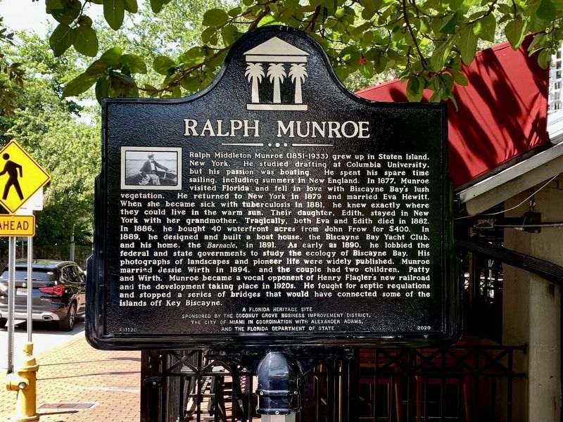 Ralph Munroe side of marker. Click for full size. Ralph Munroe side of marker image. Click for full size.