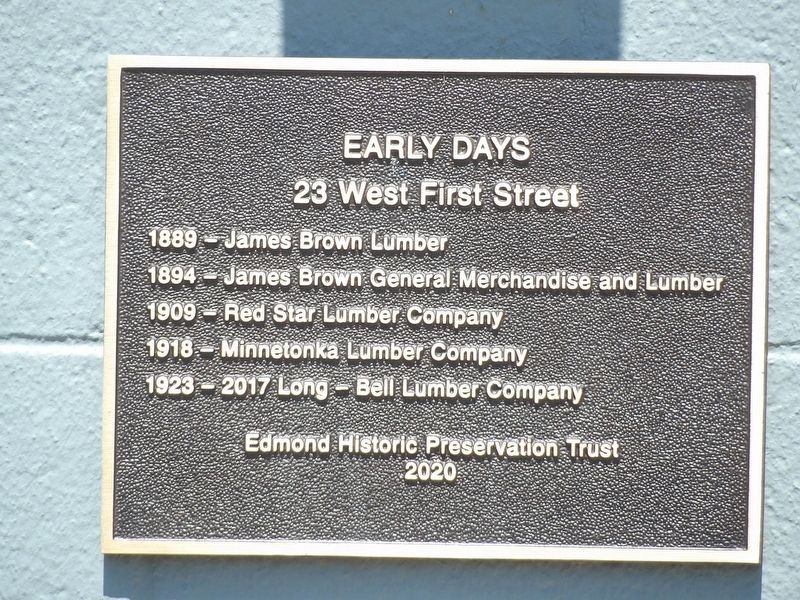 Early Days Marker. Click for full size. Early Days Marker image. Click for full size.