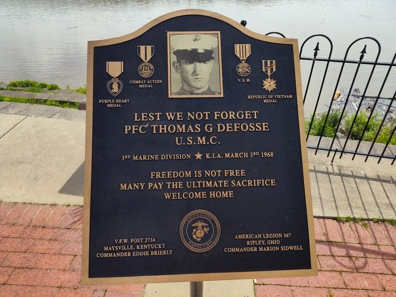 PFC Thomas G. Defosse Marker. Click for full size. PFC Thomas G. Defosse Marker image. Click for full size.