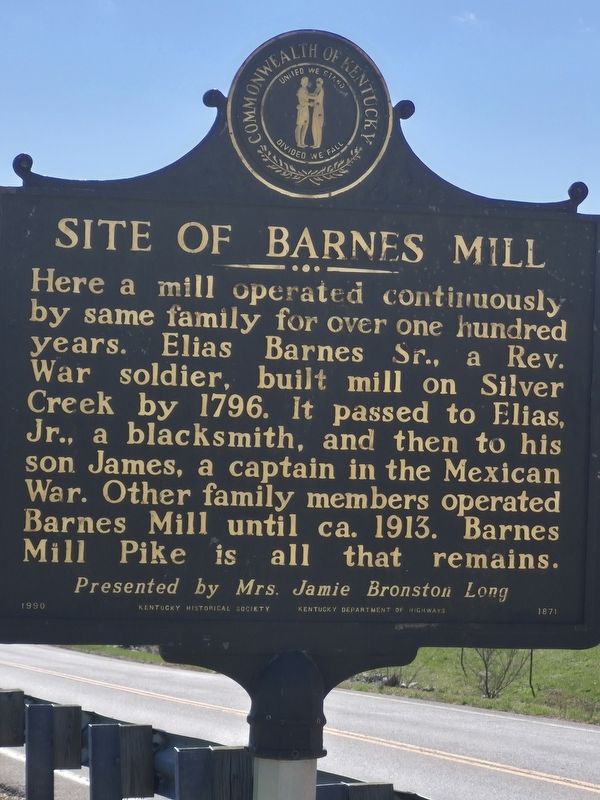 Site of Barnes Mill Marker. Click for full size. Site of Barnes Mill Marker image. Click for full size.