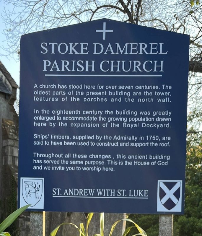 Stoke Damerel Parish Church Marker. Click for full size. Stoke Damerel Parish Church Marker image. Click for full size.