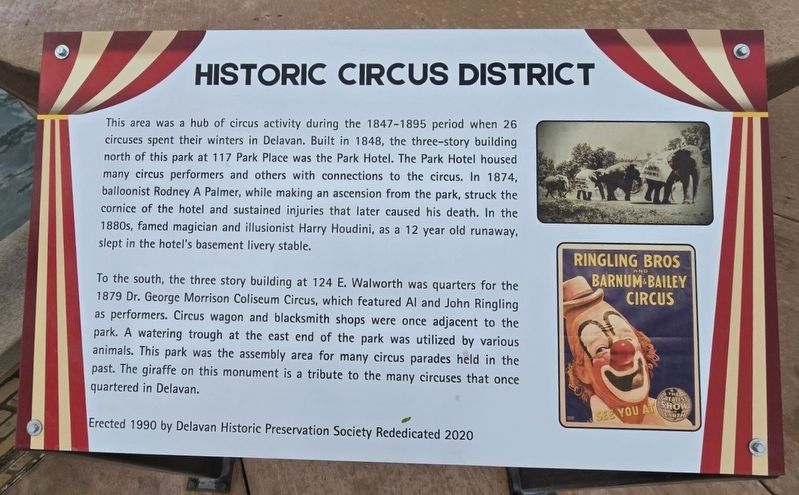 Historic Circus District Marker. Click for full size. Historic Circus District Marker image. Click for full size.