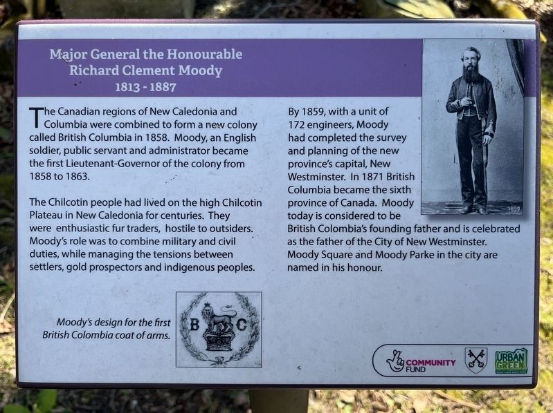 Major General the Honourable Richard Clement Moody Marker. Click for full size. Major General the Honourable Richard Clement Moody Marker image. Click for full size.