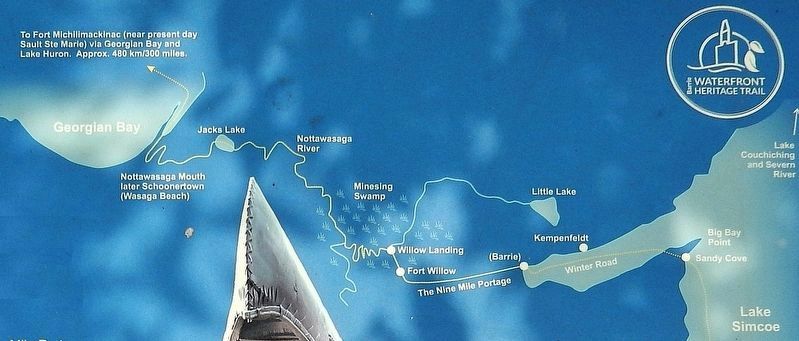 Marker detail: The Nine Mile Portage image. Click for full size.