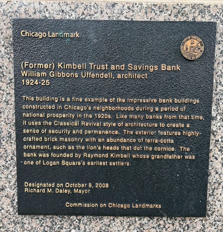 (Former) Kimbell Trust and Savings Bank Marker. Click for full size. (Former) Kimbell Trust and Savings Bank Marker image. Click for full size.