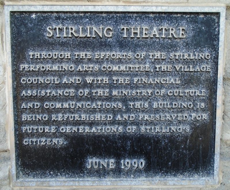 Stirling Theatre Marker. Click for full size. Stirling Theatre Marker image. Click for full size.