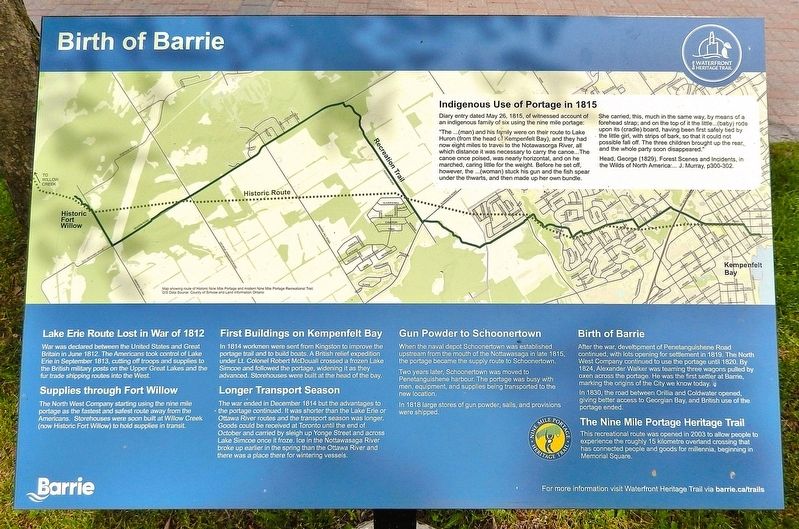 Birth of Barrie Marker image. Click for full size.