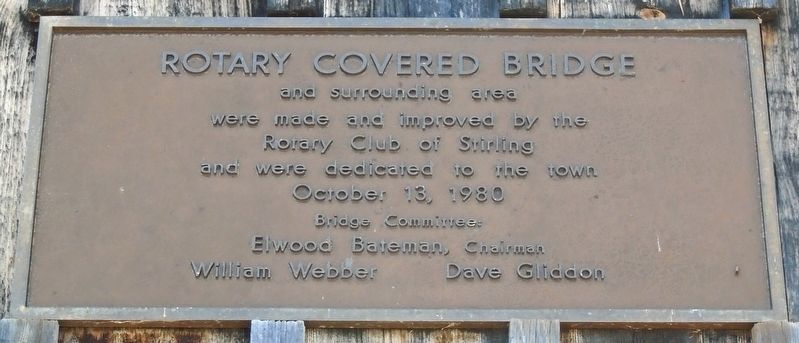 Rotary Covered Bridge Marker. Click for full size. Rotary Covered Bridge Marker image. Click for full size.