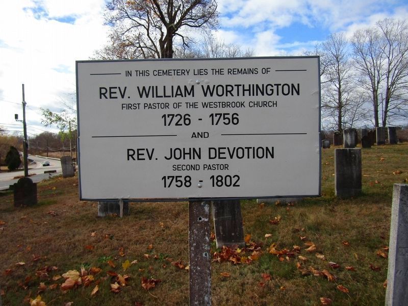 Remains of Rev. Worthington & Rev. Devotion Marker image. Click for full size.