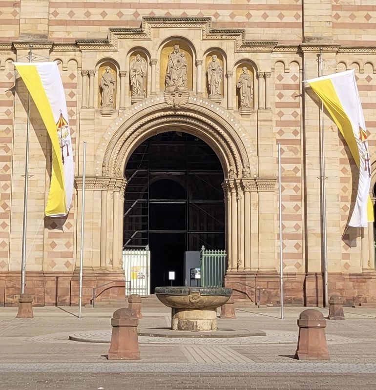 The view of the Domnapf at the entrance to the Imperial Cathedral. Click for full size. The view of the Domnapf at the entrance to the Imperial Cathedral image. Click for full size.