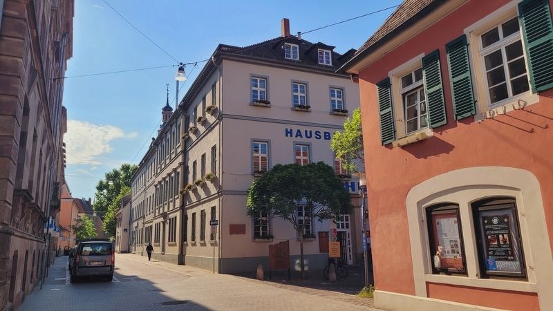 The view of the Rathhof Marker along the street. Click for full size. The view of the Rathhof Marker along the street image. Click for full size.