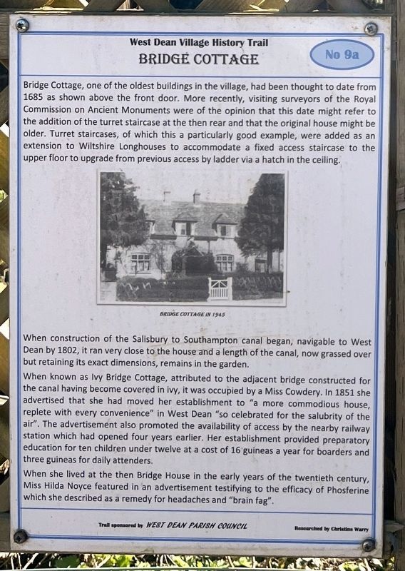 Bridge Cottage Marker. Click for full size. Bridge Cottage Marker image. Click for full size.