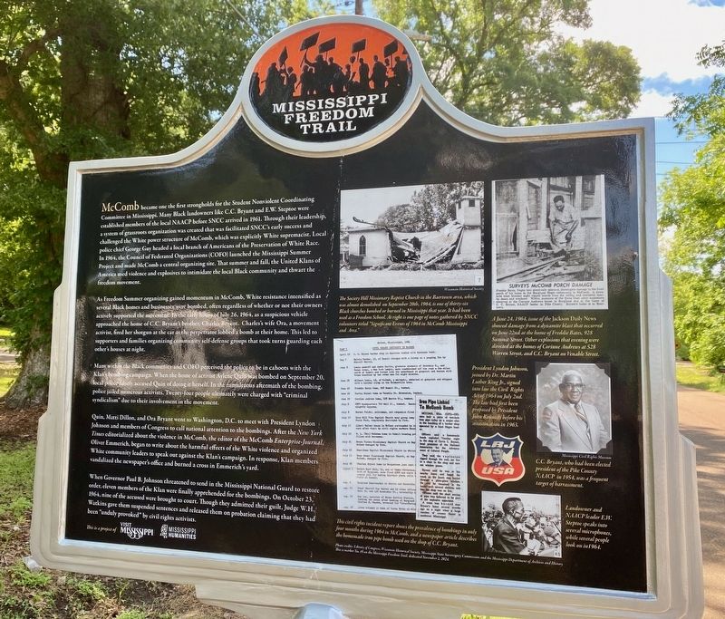 McComb Bombings Marker, Side Two image. Click for full size.