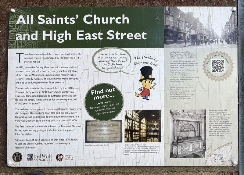 All Saints' Church and High East Street Marker. Click for full size. All Saints' Church and High East Street Marker image. Click for full size.